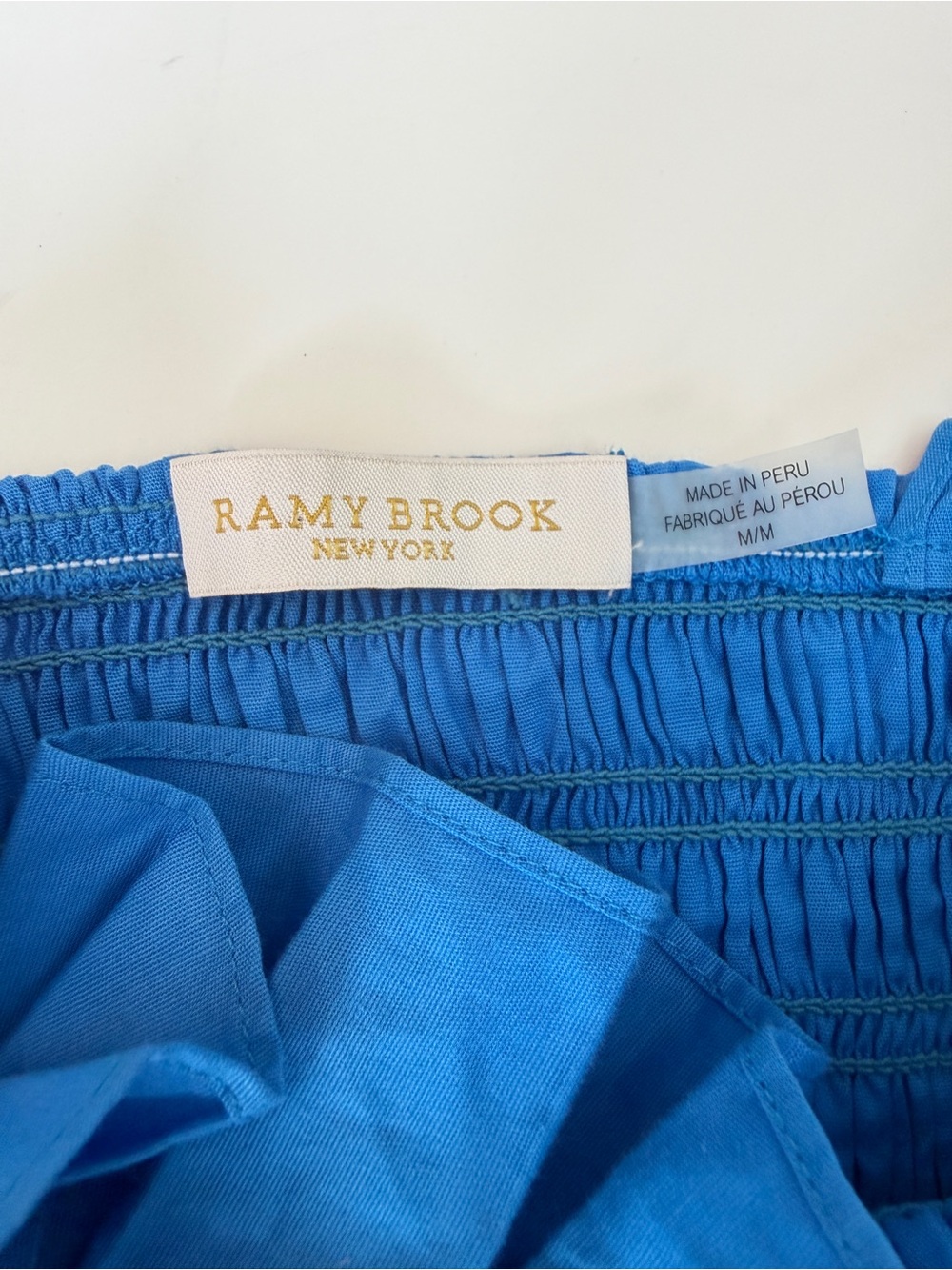 Ramy Brook Riley Smocked Ruffle Top, Size Medium - Picture 5 of 6